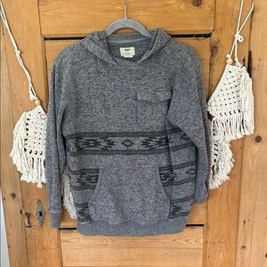 Vans Gray Aztec Geometric Crew Neck Sweater with Hoodie large